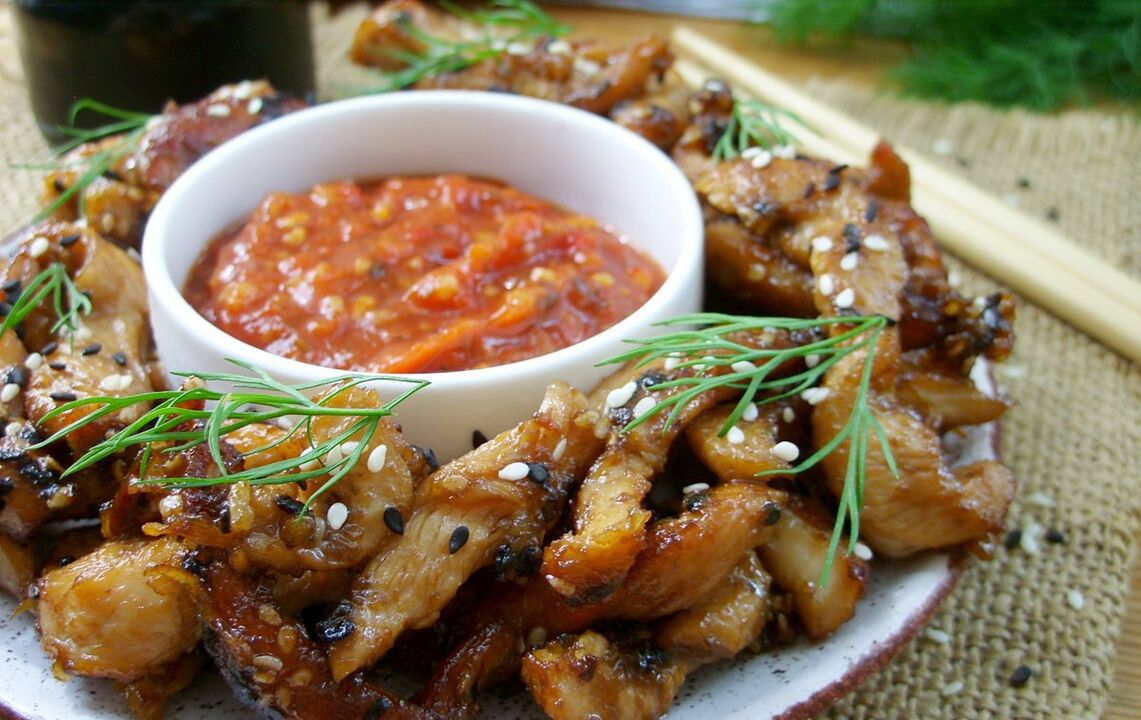 chicken with soy sauce in a diet favorite